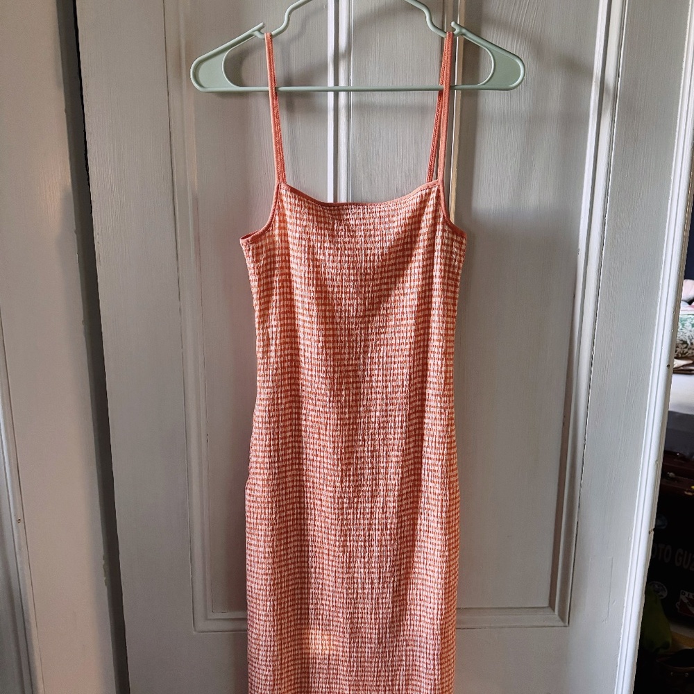 Aritzia Wilfred Jazz Mini Dress (Light Orange)